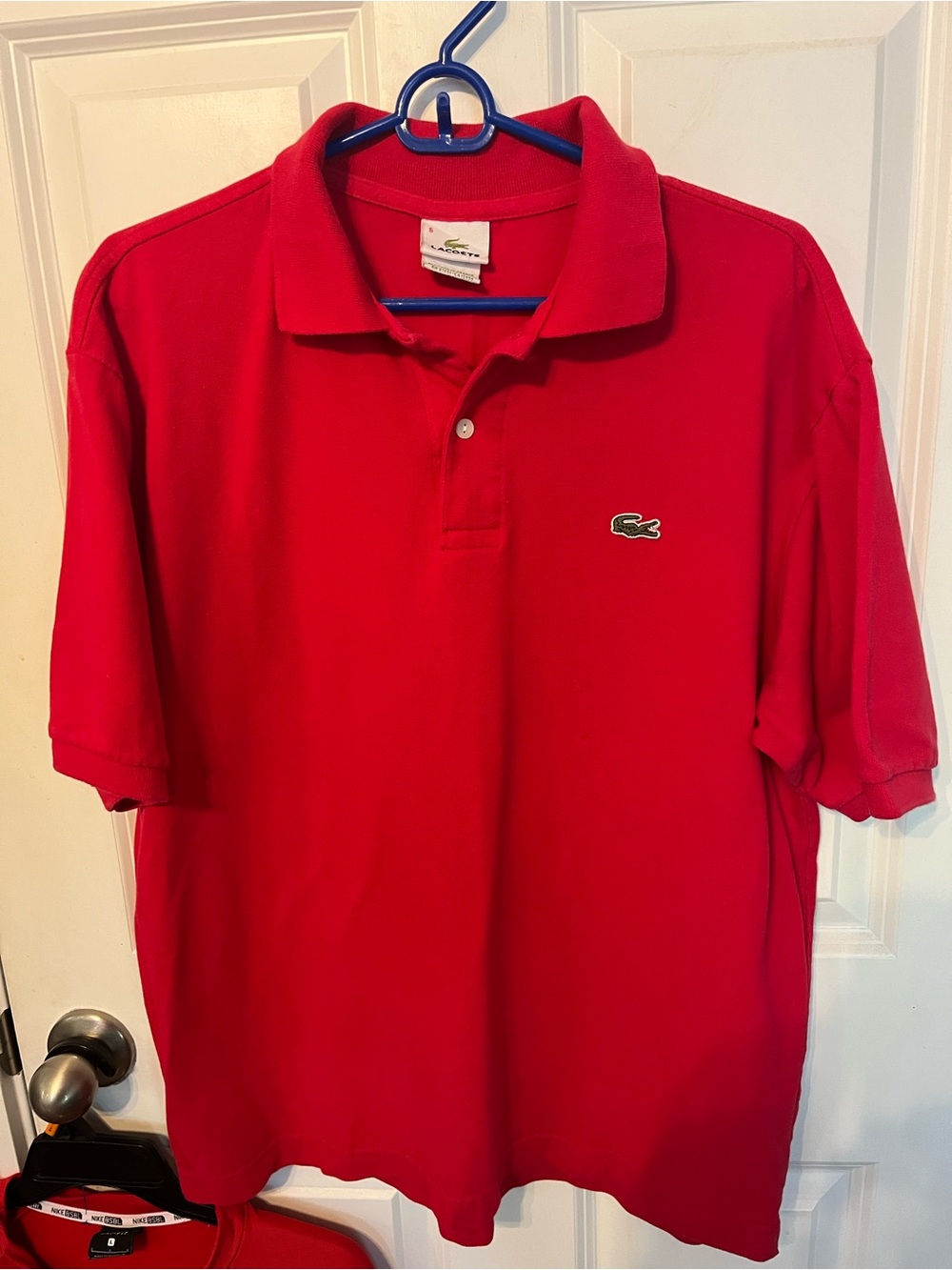 Lacoste Men’s Red Classic Cotton Polo Shirt size 6